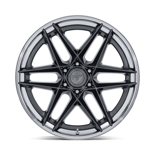Fuel 1PC FC408 FLIGHT 22x9.5 Gloss Gunmetal W/ Chrome Lip 6x135 20mm