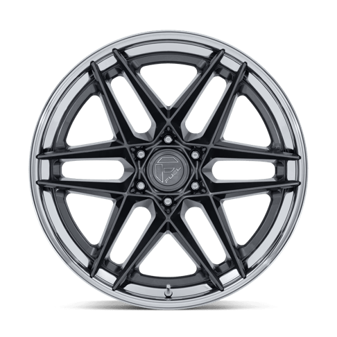 Fuel 1PC FC408 FLIGHT 22x9.5 Gloss Gunmetal W/ Chrome Lip 6x135 20mm