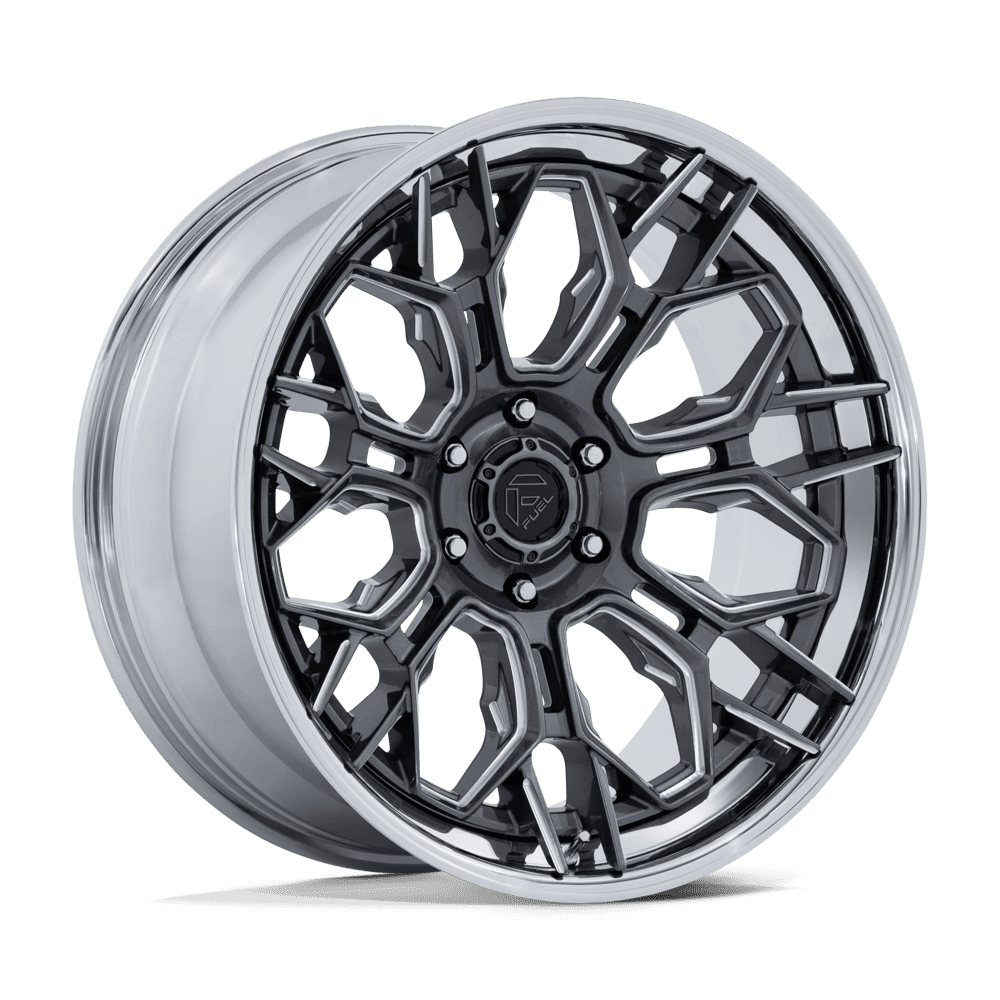 Fuel 1PC FC409 HIVE 22x9.5 Gloss Gunmetal W/ Chrome Lip 6x135 20mm