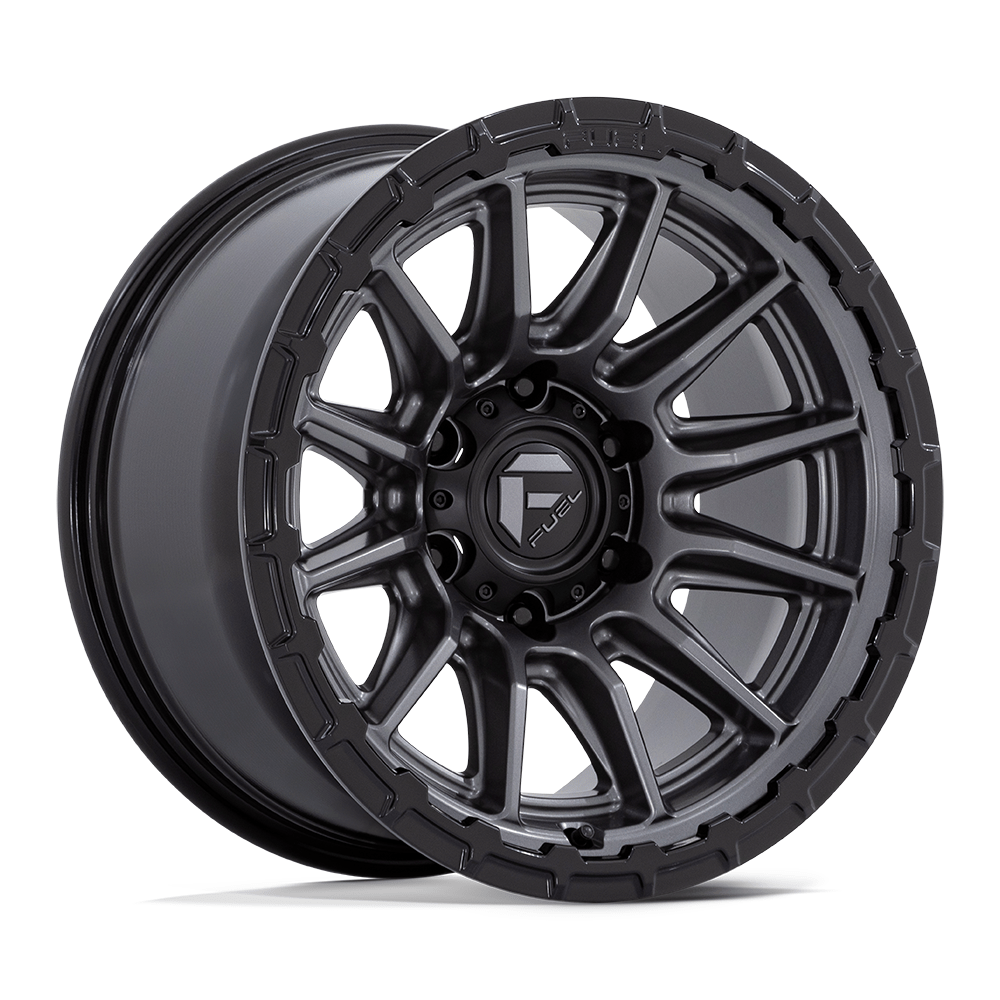 Fuel 1PC FC866 PISTON 17x8.5 Matte Gunmetal Gloss Black Lip 6x135 25mm
