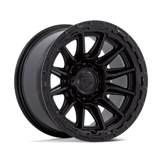 Fuel 1PC FC866 PISTON 17x8.5 Blackout W/ Gloss Black Lip 6x135 25mm