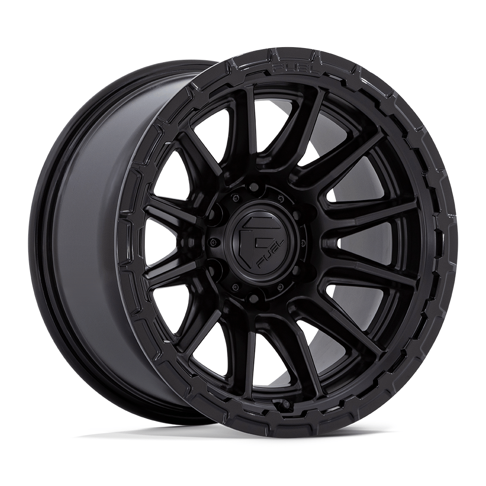 Fuel 1PC FC866 PISTON 17x9 Blackout W/ Gloss Black Lip 6x135 -12mm