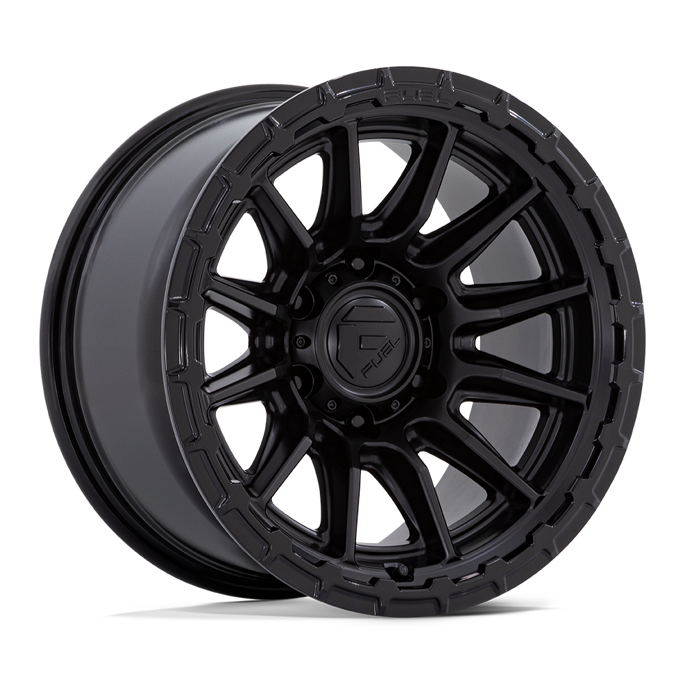 Fuel 1PC FC866 PISTON 17x8.5 Blackout W/ Gloss Black Lip 5x114.3 25mm