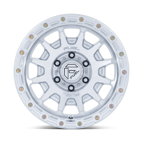Fuel 1PC FC884 FORTRESS 17x8.5 Gloss Silver W/ Machined Face 6x135 25mm