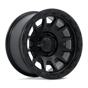 Fuel 1PC FC884 FORTRESS 17x8.5 Matte Black W/ Gloss Black Lip 6x135 0mm