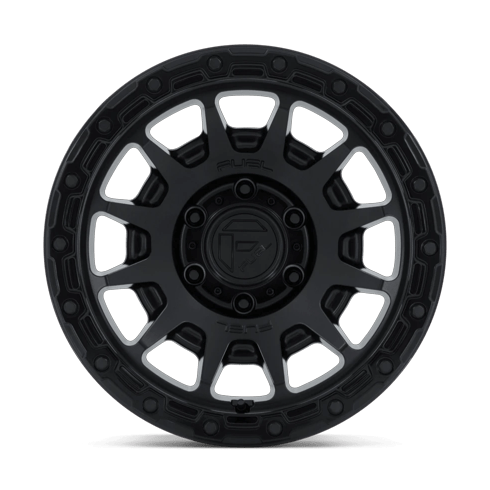 Fuel 1PC FC884 FORTRESS 17x8.5 Matte Black W/ Gloss Black Lip 6x135 25mm