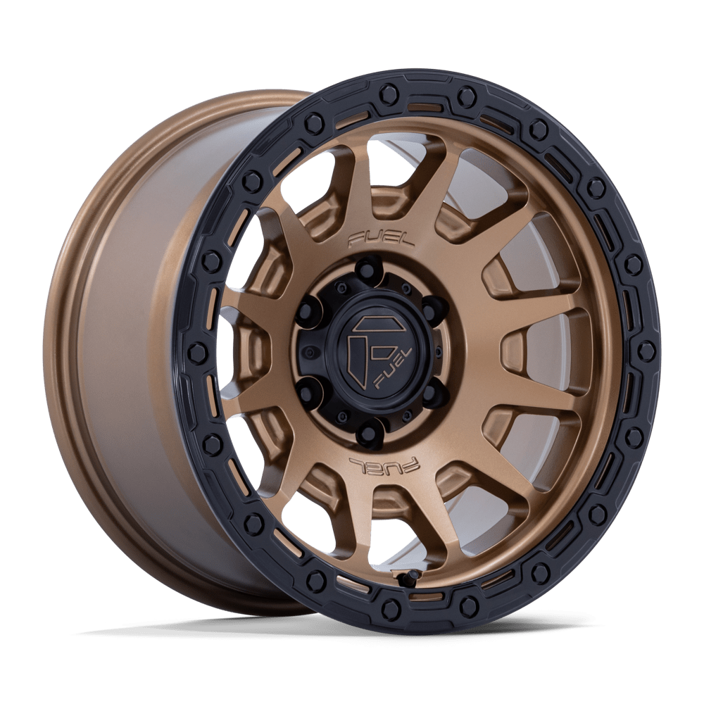 Fuel 1PC FC884 FORTRESS 17x9 Matte Bronze W Gloss Black Lip 6x135 -12mm