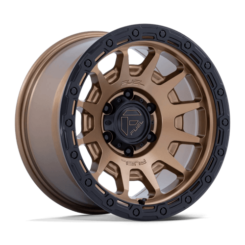 Fuel 1PC FC884 FORTRESS 17x9 Matte Bronze W Gloss Black Lip 6x135 -12mm