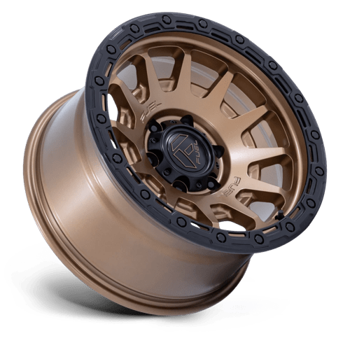 Fuel 1PC FC884 FORTRESS 17x9 Matte Bronze W Gloss Black Lip 6x135 -12mm
