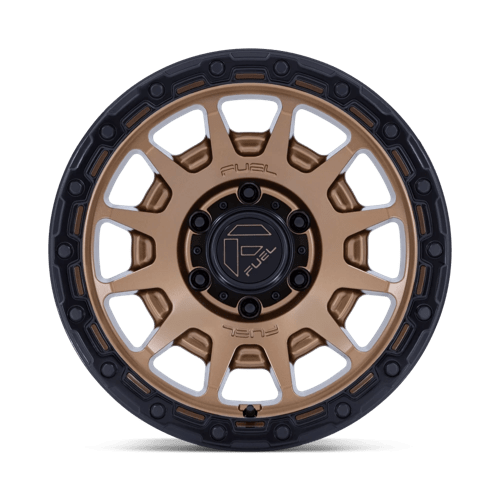 Fuel 1PC FC884 FORTRESS 17x9 Matte Bronze W Gloss Black Lip 6x135 -12mm