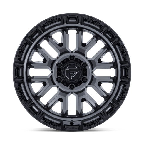 Fuel 1PC FC890 RAIL 17x9 Gloss Gunmetal W/ G-Blk Lip 6x135 1mm