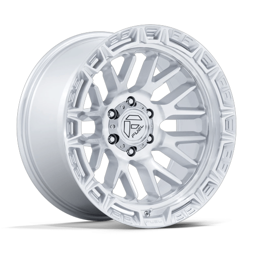Fuel 1PC FC890 RAIL 17x9 Gloss Silver W/ Machined Face 6x135 -12mm