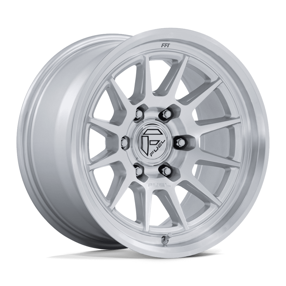 Fuel 1PC FC902 SPUR 17x9 Gloss Silver W/ Machined Face 6x135 -12mm