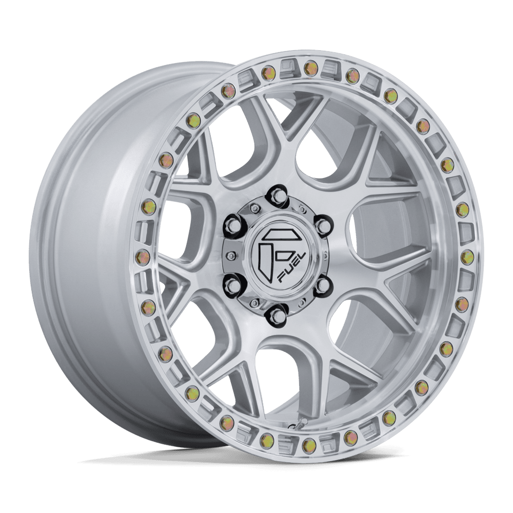 Fuel 1PC FC908 PUMA 17x9 Gloss Silver W/ Machined Face 6x135 1mm