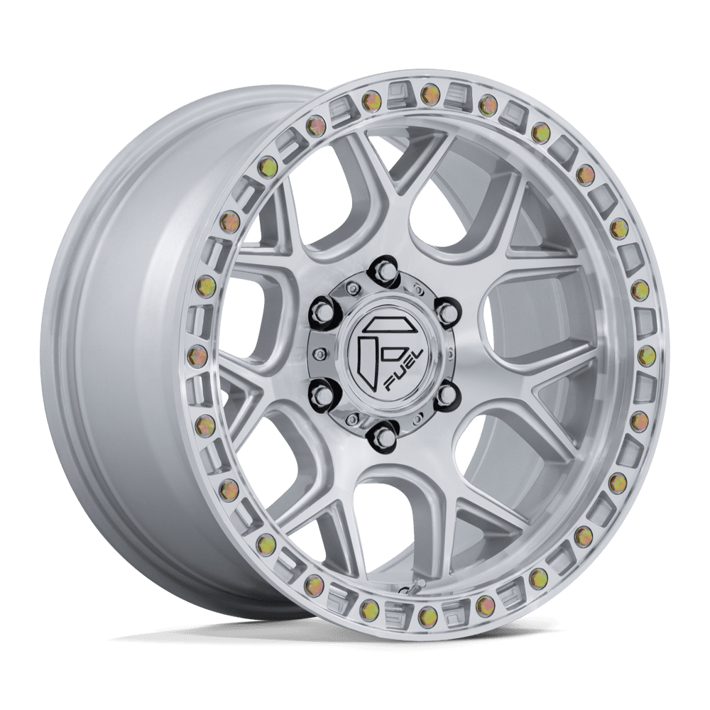 Fuel 1PC FC908 PUMA 17x9 Gloss Silver W/ Machined Face 6x135 -12mm