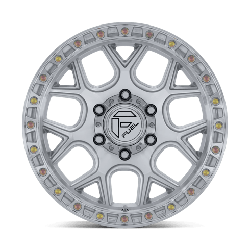 Fuel 1PC FC908 PUMA 17x9 Gloss Silver W/ Machined Face 6x135 -12mm