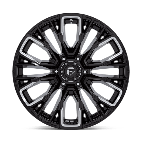 Fuel 1PC D849 REBAR 17x9 Gloss Black Milled 6x135 -12mm