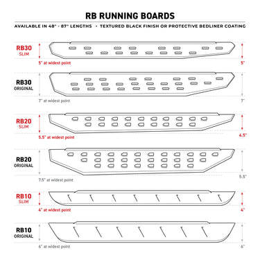 Go Rhino RB10 Running Boards - Tex Black - 87in