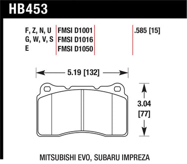 Hawk 03-06 Evo / 04-09 STi / 09-10 Genesis Coupe (Track Only) / 2010 Camaro SS / 08-09 Pontiac G8 GX