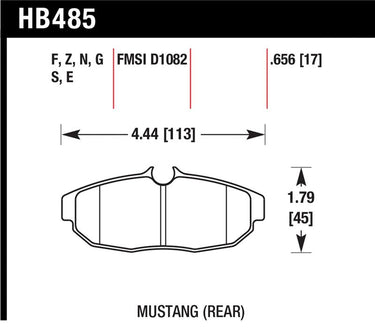 Hawk 05-07 Ford Mustang GT & V6 HPS Street Rear Brake Pads