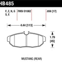 Hawk 08-09 Mustang Bullitt/05-10 & 12-13 Mustang GT/05-13 Mustang V6 Blue 9012 Race Rear Brake Pads