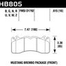 Hawk 15-17 Ford Mustang Brembo Package DTC-60 Front Brake Pads