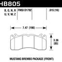 Hawk 15-17 Ford Mustang Brembo Package HPS 5.0 Front Brake Pads