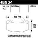 Hawk 15-17 Ford Mustang DTC-60 Compound Rear Brake Pads