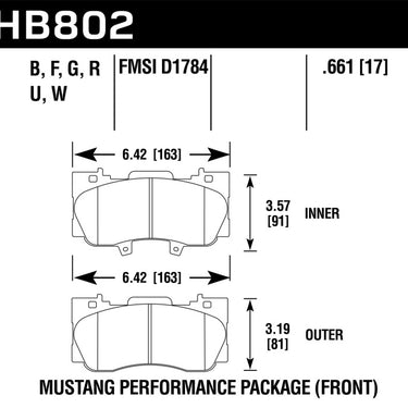 Hawk 15-17 Ford Mustang Performance Package HPS 5.0 Front Brake Pads