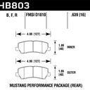 Hawk 16-17 Ford Mustang Brembo Package HPS Rear Brake Pads