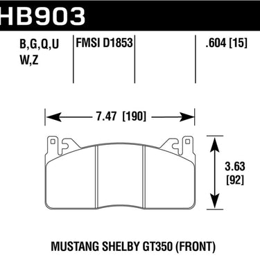 Hawk 2015 Ford Mustang DTC-60 Front Brake Pads