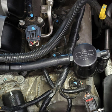 J&L 05-10 Ford Mustang GT Driver Side Oil Separator 3.0 V2 - Black Anodized