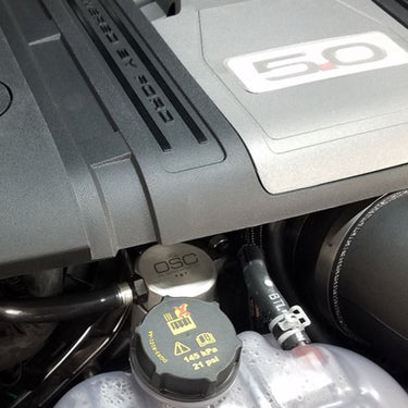 J&L 2018-2023 Ford Mustang GT Passenger Side Oil Separator 3.0 - Clear Anodized