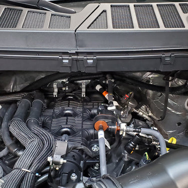 J&L 2021-2025 Ford F-150 3.5L Passenger Side Oil Separator 3.0 - Clear Anodized