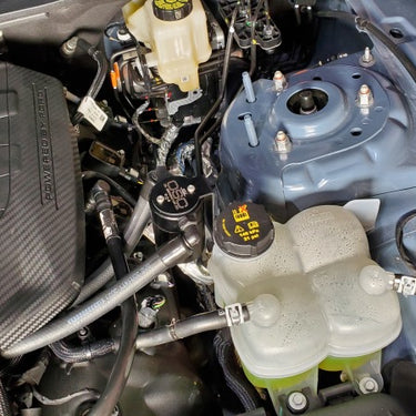 J&L 2024-2025 Ford Mustang 5.0L Oil Separator 3.0 PCV Side - Black Anodized