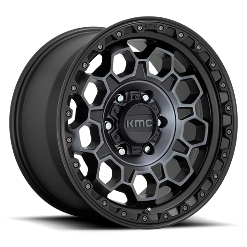 KMC KM545 TREK 17x9 Satin Black W/ Gray Tint 6x135 18mm