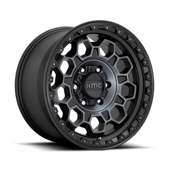 KMC KM545 TREK 17x9 Satin Black W/ Gray Tint 6x135 18mm