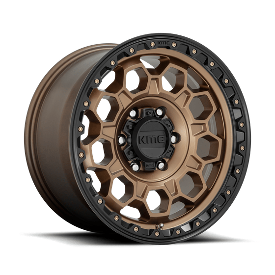 KMC KM545 TREK 17x8 Matte Bronze W/ Black Lip 5x114.3 35mm