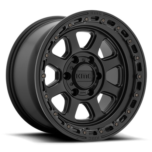 KMC KM548 CHASE 17x9 Satin Black W/ Gloss Black Lip 6x135 0mm