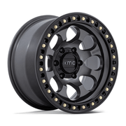 KMC KM550 RIOT SBL 17x9 Anthracite W/ Satin Black Lip 6x135 -12mm