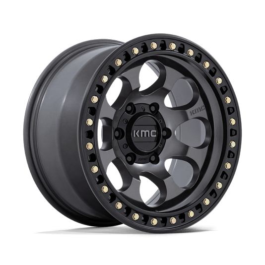 KMC KM550 RIOT SBL 17x9 Anthracite W/ Satin Black Lip 6x135 -12mm