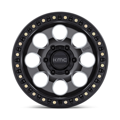 KMC KM550 RIOT SBL 17x8.5 Anthracite W/ Satin Black Lip 6x135 10mm