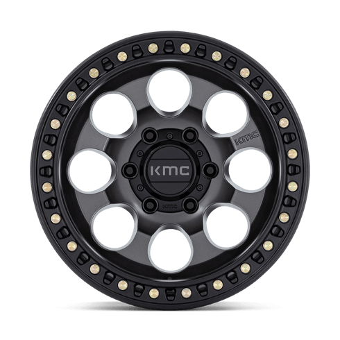 KMC KM550 RIOT SBL 18x9 Anthracite W/ Satin Black Lip 6x135 18mm