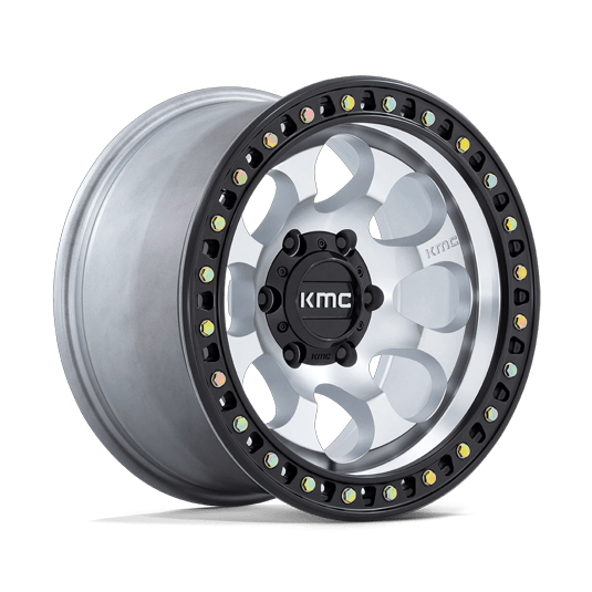 KMC KM550 RIOT SBL 17x8.5 Machined W/ Satin Black Lip 6x135 10mm