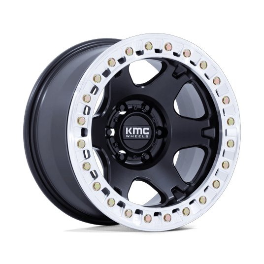 KMC KM238 VI BEADLOCK 17x9 Satin Black W/ Machined Ring 6x135 1mm