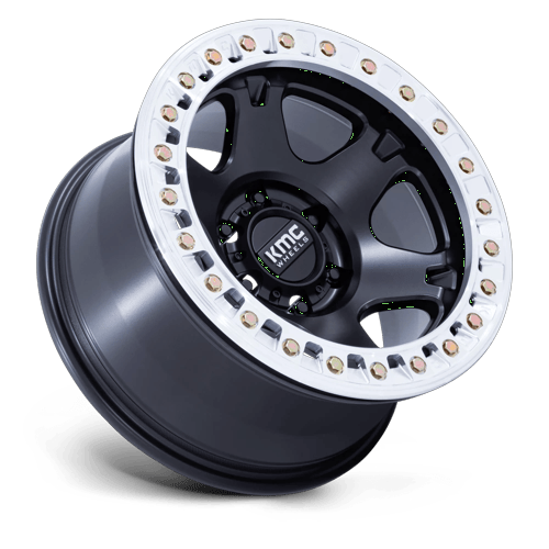 KMC KM238 VI BEADLOCK 17x9 Satin Black W/ Machined Ring 6x135 1mm