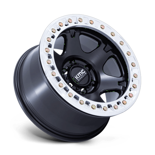 KMC KM238 VI BEADLOCK 17x9 Satin Black W/ Machined Ring 6x135 1mm