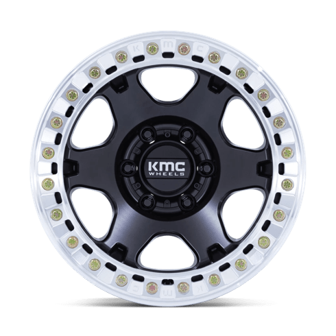 KMC KM238 VI BEADLOCK 17x9 Satin Black W/ Machined Ring 6x135 1mm