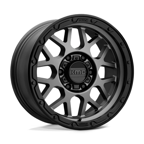 KMC KM535 GRENADE OFF-ROAD 17x9 Matte Gray W/ Matte Black Lip 6x135 -12mm