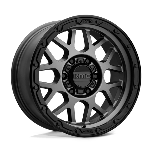 KMC KM535 GRENADE OFF-ROAD 17x9 Matte Gray W/ Matte Black Lip 6x135 18mm